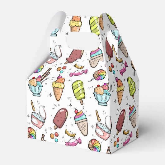 Kleurrijke Ice Cream, Snoep en Lollies Pattern Bedankdoosjes (Voorkant Zijde)