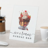 Kleurrijke Ice Cream Sundae Bar voetstuk teken Reclamebord Met Voetstuk (Insitu)