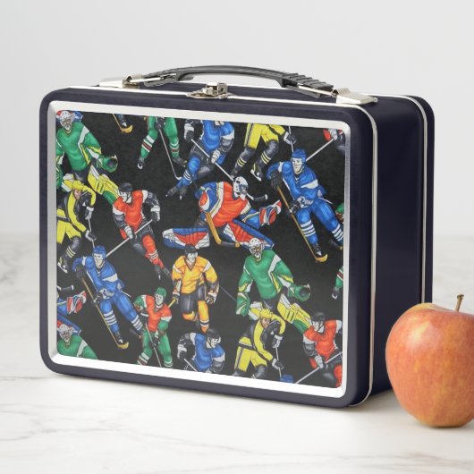 Kleurrijke Ice Hockey-spelers (In situ)