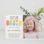 Kleurrijke Ice Pop verjaardagsuitnodiging Kaart (Staand voorkant)