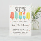 Kleurrijke Ice Pop verjaardagsuitnodiging Kaart (Staand voorkant)