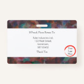 Kleurrijke identiteitskaart (horizontaal) badge (Achterkant)