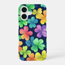 KLEURRIJKE IERSE KELTISCHE SHAMROCKS iPhone 16 HOESJE