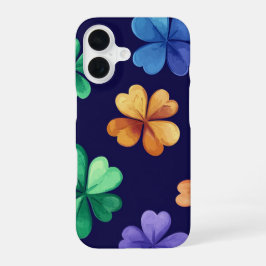 KLEURRIJKE IERSE KELTISCHE SHAMROCKS iPhone 16 HOESJE