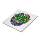 Kleurrijke Ierse Keltische Vogelontwerp Keramische Tegeltje (Zijkant)