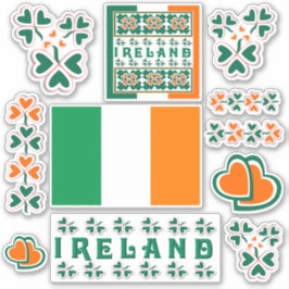 Kleurrijke Ierse Shamrock Contour Sticker