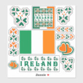 Kleurrijke Ierse Shamrock Contour Sticker (Vel)