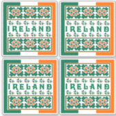 Kleurrijke Ierse Shamrock Design Contour Sticker (Voorkant)