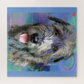 Kleurrijke Ierse Wolfhound Artwork Legpuzzel (Horizontaal)