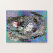 Kleurrijke Ierse Wolfhound Artwork Legpuzzel (Horizontaal)