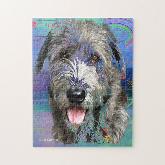Kleurrijke Ierse Wolfhound Artwork Legpuzzel (Verticaal)