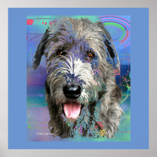 Kleurrijke Ierse Wolfhound Artwork Poster
