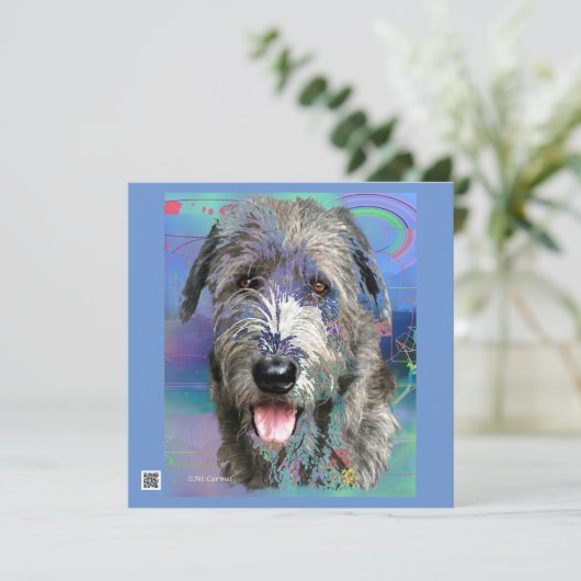 Kleurrijke Ierse Wolfhound AW Flat Aankondiging Ka (Staand voorkant)