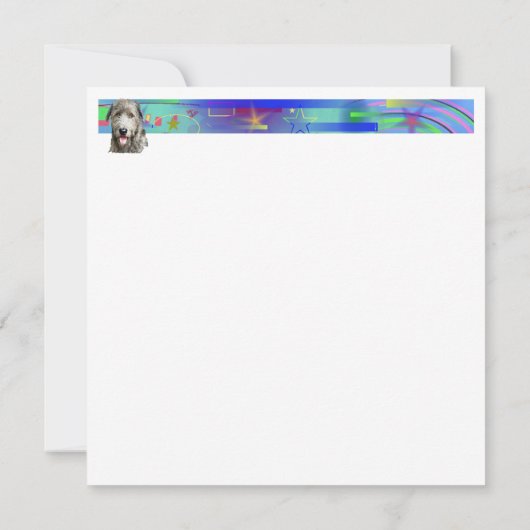 Kleurrijke Ierse Wolfhound AW Flat Aankondiging Ka (Achterkant)