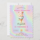 Kleurrijke IJs Holografische Verjaardag Kaart (Voorkant)