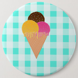Kleurrijke Ijs Illustratie Ronde Button 6,0 Cm