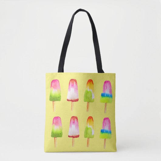 Kleurrijke ijsbloem zomerkunst tote bag (Voorkant)