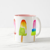 Kleurrijke ijsblokkunst tweekleurige koffiemok (Voorkant rechts)