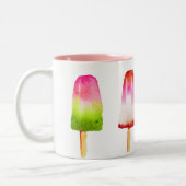 Kleurrijke ijsblokkunst tweekleurige koffiemok (Links)