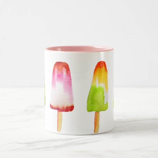Kleurrijke ijsblokkunst tweekleurige koffiemok (Center)