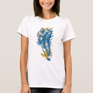Kleurrijke ijshockey mascotte wintersporten t-shirt