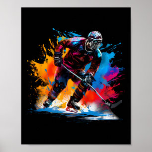Kleurrijke IJshockey  Poster