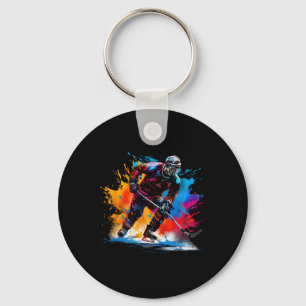 Kleurrijke ijshockey sleutelhanger