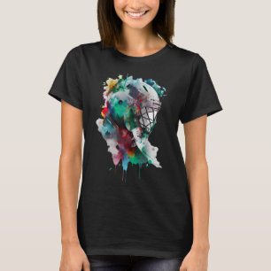 Kleurrijke ijshockeyspeler ijshockey stick ijshock t-shirt