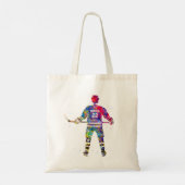 Kleurrijke ijshockeyspeler tote bag (Achterkant)
