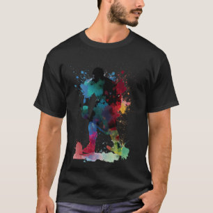 Kleurrijke ijshockeyveld hockey ijshockeyspeler t-shirt