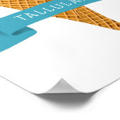 Kleurrijke IJshoorn-kinderkamerkunst met naam Poster (Hoek)