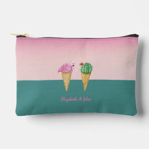 Kleurrijke ijshoorntjes Cactus Roze Flamingo's Etui