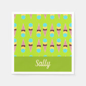 Kleurrijke ijsjes op groen servet (Voorkant)