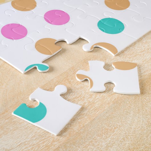 Kleurrijke ijskap en Stippen Roze blauw kleurig Legpuzzel (Zijkant)