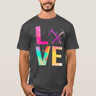 Kleurrijke ijsklimming mam geeft ijsklimmen t-shirt