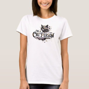 Kleurrijke IK BEN EEN KATMINAAR 3D-tekstkunst T-shirt
