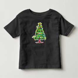 Kleurrijke Illustratie Kerstboom Kinder Shirts