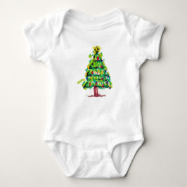 Kleurrijke Illustratie Kerstboom Romper