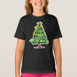 Kleurrijke Illustratie Kerstboom T-shirt