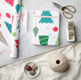 Kleurrijke illustratie kerstschatje voor kinderboo cadeaupapier