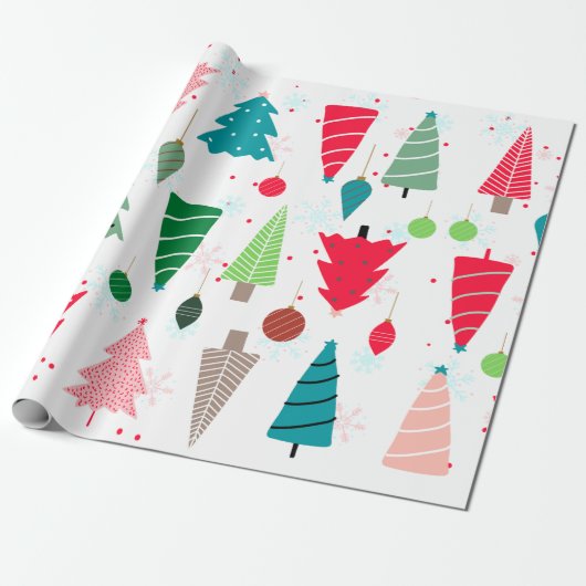 Kleurrijke illustratie kerstschatje voor kinderboo cadeaupapier (Uitgerold)