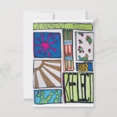 Kleurrijke illustratie met Cactus Bedankkaart (Voorkant)