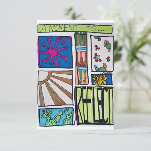 Kleurrijke illustratie met Cactus Bedankkaart (Staand voorkant)