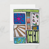 Kleurrijke illustratie met Cactus Bedankkaart (Voorkant / Achterkant)