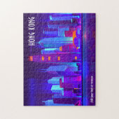 Kleurrijke illustratie: skyline van Hongkong; Legpuzzel (Verticaal)