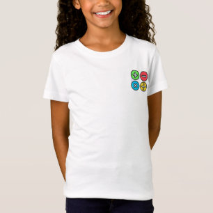 Kleurrijke Illustratie van Basis Wiskunde Symbolen T-shirt