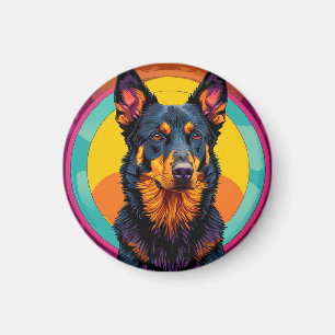 Kleurrijke illustratie van Beauceron hond Magneet