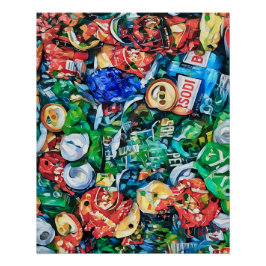 Kleurrijke illustratie van Crushed Aluminium Soda Perfect Poster