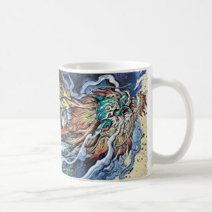Kleurrijke illustratie van de Chinese mythische dr Koffiemok