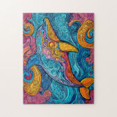 Kleurrijke illustratie van een dolfijn. legpuzzel (Verticaal)